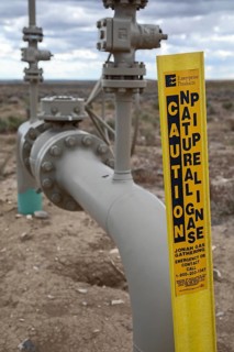 Pinedale, Wyoming - Natural gas pipeline equipment in the Jonah Natural Gas Field