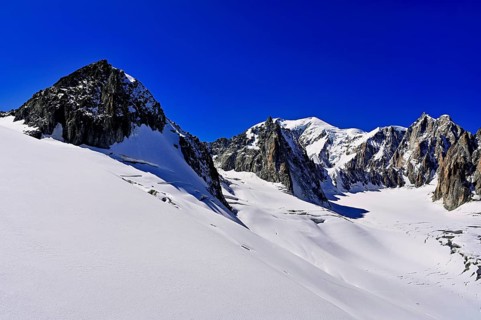 View of the mountains from the Télécabine Panorama Railway, La Tour Ronde, Mont Blanc, Mont Maudit,