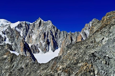 From left, the Mont Blanc mountains, Mont Maudit, Pointe Helbronner viewing terrace,