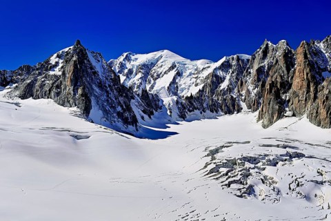 View of the mountains from the Télécabine Panorama Railway, La Tour Ronde, Mont Blanc, Mont Maudit,