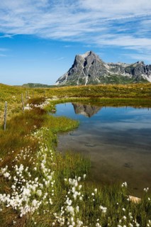 Mountain landscape and picturesque little lake, Saloberkopf, Widderstein, Warth, Bregenzerwald,