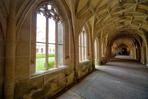 Cloister, interior view, Bebenhausen Abbey, former Cistercian Abbey, monastery complex, church, OT
