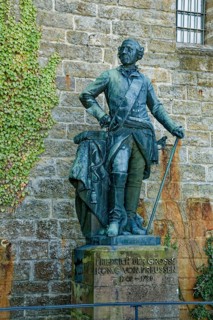 Bronze statue of Frederick II the Great. King of Prussia, Hohenzollern Castle, ancestral home of