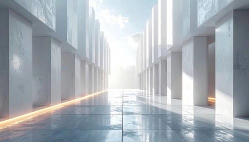 3d illustration of abstract modern architecture background, Minimal geometry architectural design,