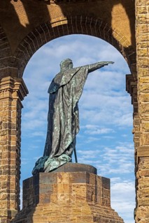 Statue, Kaiser Wilhelm Memorial, Porta Westfalica, North Rhine-Westphalia, Germany