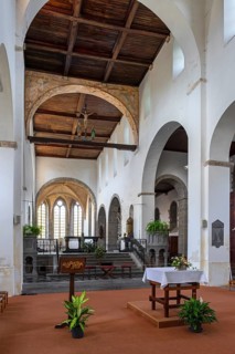 Interior of 11th century Abbey Church of St Peter, Église abbatiale Saint-Pierre d'Hastière,