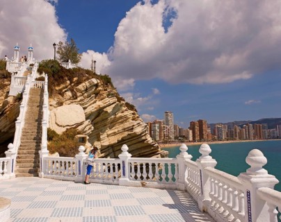 View from Balcon del Mediterraneo, stairs, Benidorm, Valencia (region), Costa Blanca, Spain