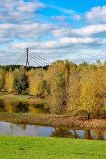 Wesel, Lower Rhine, North Rhine-Westphalia, Germany - autumn on the Lippe, trees with colorful