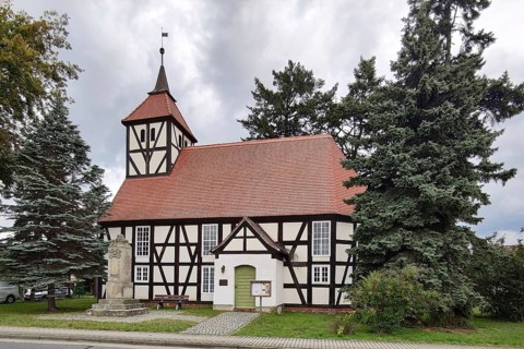 Village church, half-timbered church, Duben, Spreewald, Brandenburg, Germany