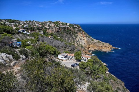 View of the Mediterranean Sea from Cabo de la Nao, near Jávea or Xàbia, Alicante province,