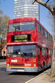 Red double-decker bus, a routemaster, London, England, Great Britain