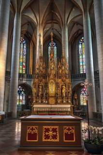 Baroque high altar, St. Martin church, largest Gothic hall church in Upper Palatinate, Amberg,