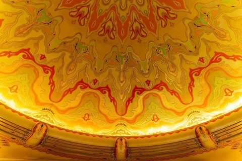 Foyer of the Tuschinski Theatre, Pathé Tuschinski, traditional cinema in the Art Deco style of the