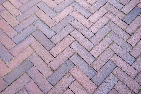 Herringbone clinker paving, Münsterland, North Rhine-Westphalia, Germany