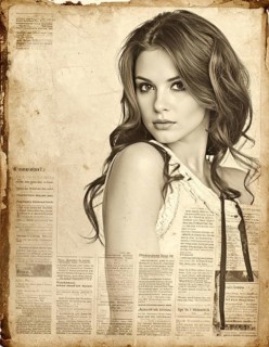 Grunge old public newspaper, texture background wallpaper illustration, vintage tattered yellow