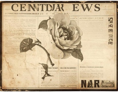 Grunge old public newspaper, texture background wallpaper illustration, vintage tattered yellow