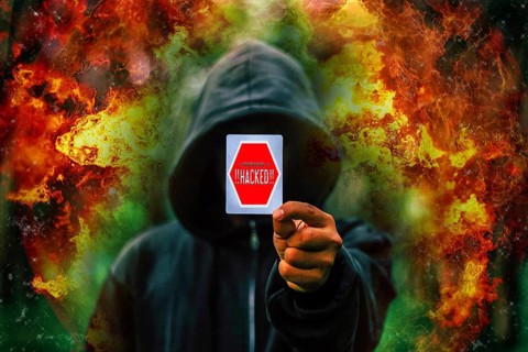 Icon photo, hacker attack, crime, cybercrime, data theft, cybercrime, crime, police, handcuffs,