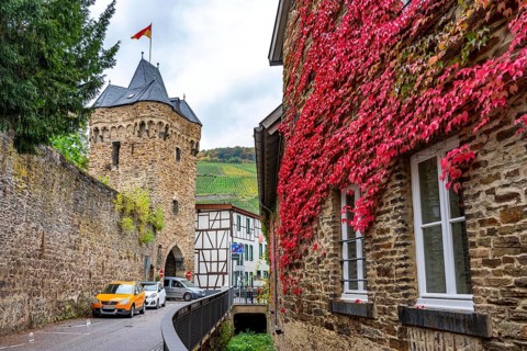 The old town of Ahrweiler, renovated, restored, partly rebuilt after the flood in the Ahr Valley in