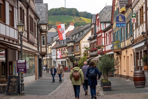 The old town of Ahrweiler, Ahrhutstraße, renovated, restored, partly rebuilt after the flood in the