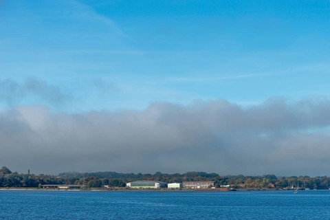 MFG 5 area on the fjord, Kiel Fjord, Holtenau district, Kiel, Baltic Sea, former naval aviation