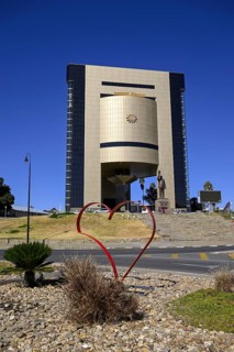 Heart in front of the Independence Museum, Independence Memorial Museum, Windhoek, Khomas region,