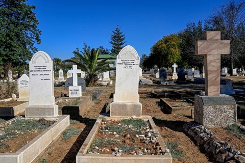 Tombstones at Gammams Cemetery, Windhoek, Khomas Region, Namibia