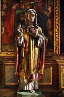Baroque figure of Jesus on the side altar, created 1726 to 1727, Nativity Church, fortified church,
