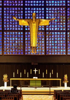 Kaiser Wilhelm Memorial Church, interior of the New Church with Resurrection Christ, Berlin,