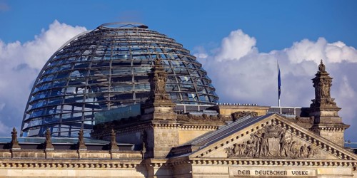 Reichstag dome, German Bundestag, government district, Berlin, Germany