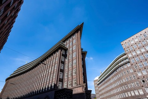 Chile House, former office building, brick expressionism, architect Fritz Höger, UNESCO World