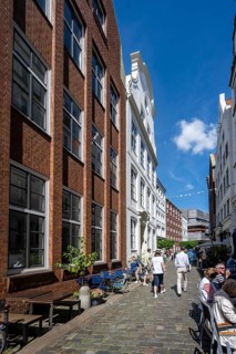 Historic houses on Deichstraße, Hamburg, Germany