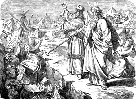 When Moses had finished speaking, the earth opened up and swallowed the pack of Korah, Levite