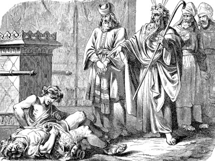 The Lord sent out fire and Nadab and Abihu died, sacrifice, death, dying, stranger, Moses, staff,