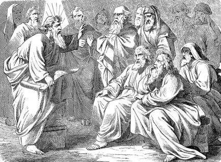Moses reads the Book of the Covenant from the altar, obey God, thanks, sacrifice, blood, listen,