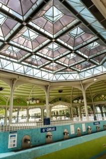 Vichy, listed as World Heritage by UNESCO. Sources hall. Allier department. Auvergne Rhone Alpes.