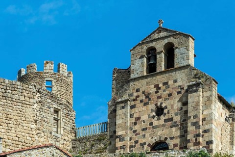 Saint Andre de Chalencon village. Chapel of Chalencon. Haute Loire. Auvergne Rhone Alpes. France