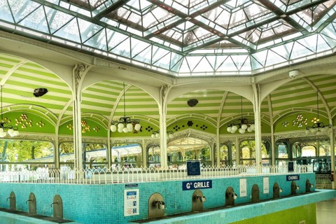 Vichy, listed as World Heritage by UNESCO. Sources hall. Allier department. Auvergne Rhone Alpes.