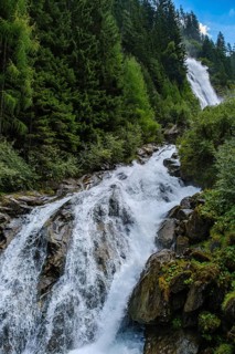 Horlachbach and Stuibenfall between Umhausen and Niederthai in the Middle Ötztal, Tyrol, Austria