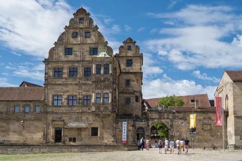 Historical Museum, Alte Hofhaltung, People in front of the museum, Cathedral Square, UNESCO World