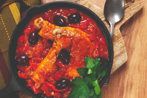 Pollo alla romana, Roman chicken, homemade, no people