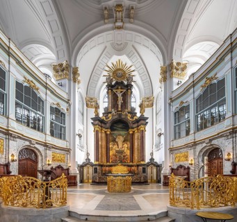 St Michael's Church, Michel, Baroque Church of St Michael, Baroque altar area with golden
