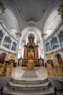 St Michael's Church, Michel, Baroque Church of St Michael, Baroque altar area with golden