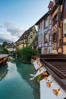 Half-timbered house in Petite Venise in the old town of Colmar, France