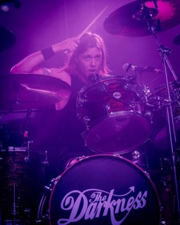 Drummer Rufus Tiger Taylor from The Darkness live on Dreams On Toast Tour at Berlin Metropol on