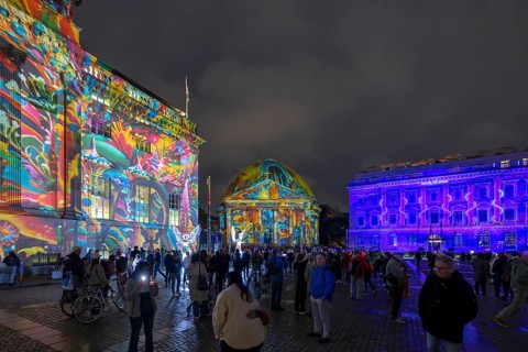 Bebelplatz, St. Hedwig's Cathedral, 21st BERLIN FESTIVAL OF LIGHTS, motto Let's Shine Together,