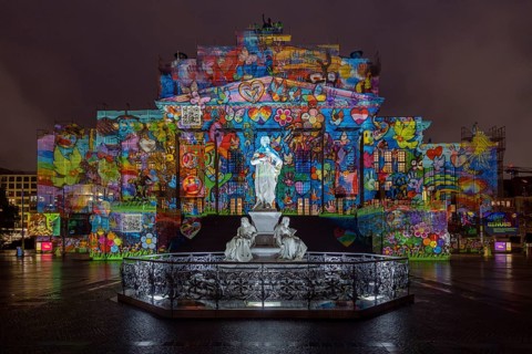 Concert hall Berlin, Gendarmenmarkt, 21st BERLIN FESTIVAL OF LIGHTS, motto Let's Shine Together,