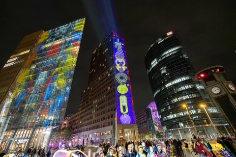 Potsdamer Platz, 21st BERLIN FESTIVAL OF LIGHTS, motto Let's Shine Together, light installations, 8