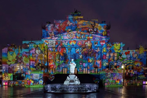 Concert hall Berlin, Gendarmenmarkt, 21st BERLIN FESTIVAL OF LIGHTS, motto Let's Shine Together,