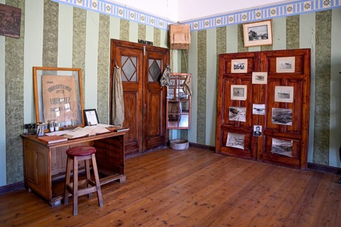 Exhibition on diamonds in the former casino, Kolmanskop, restricted diamond area, Karas region,