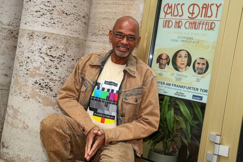 Pierre Sanoussi-Bliss at the annual press conference for the 2025/2026 season at the Theater am